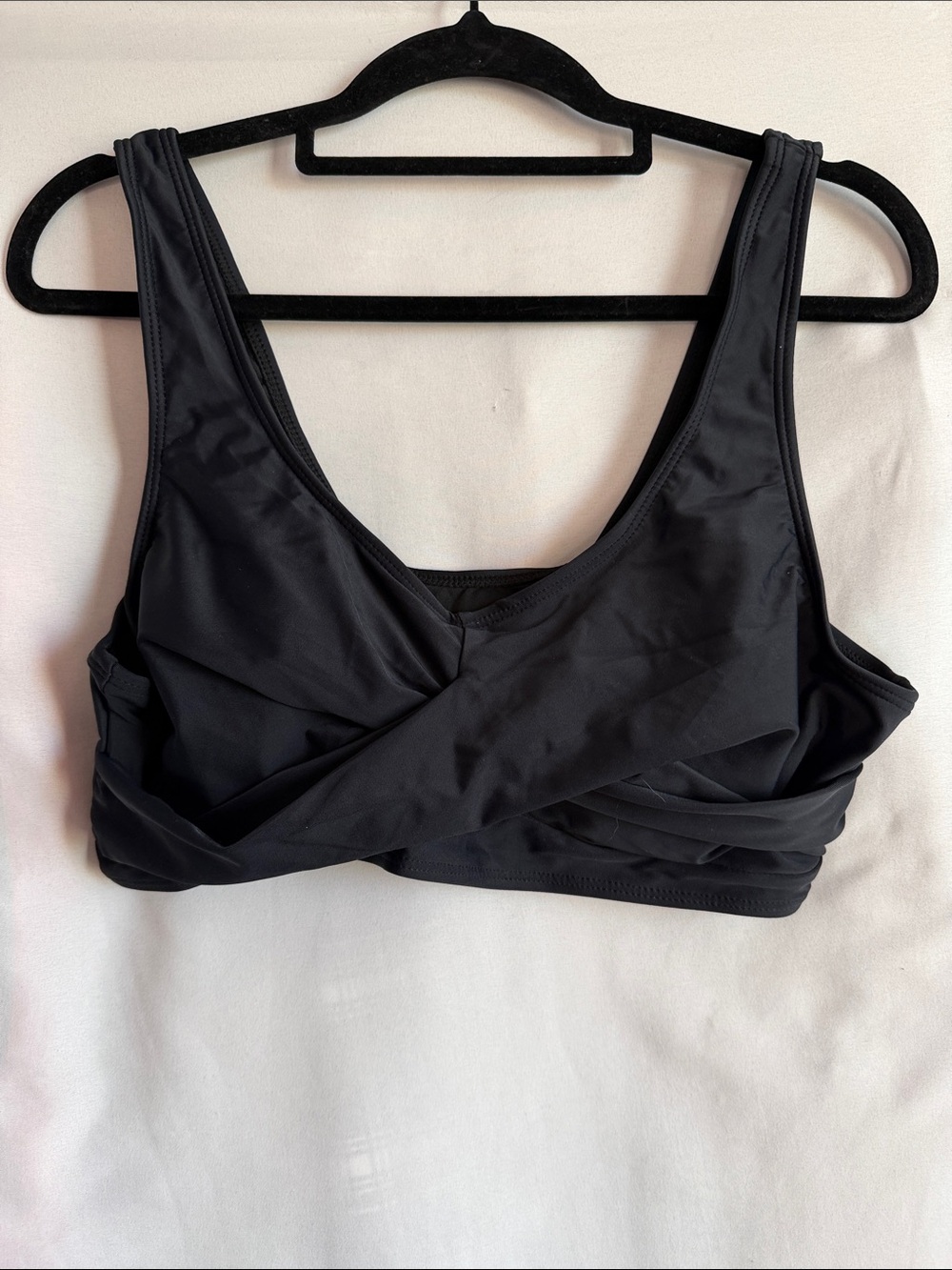 Twist-Front Black Swim Bikini Top - Unbranded